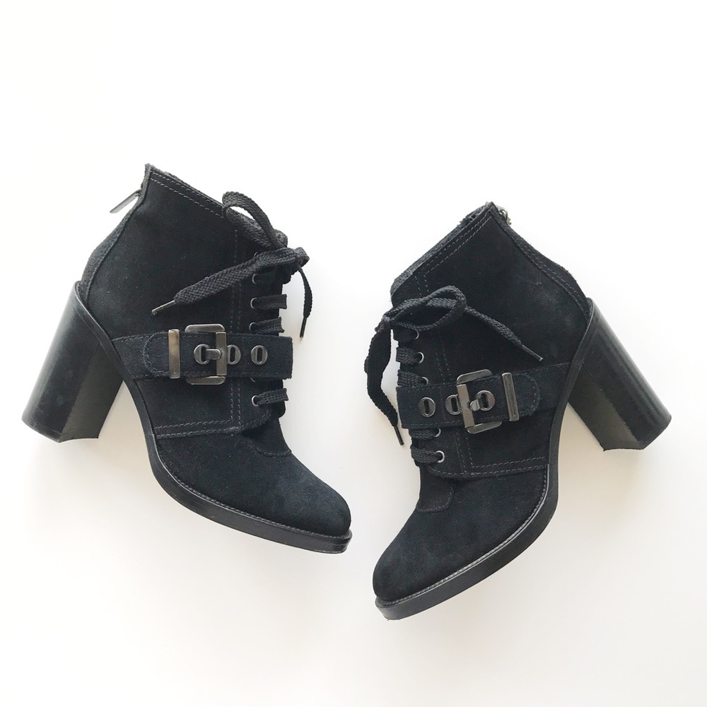 Aquatalia Brooke Suede Lace Up Boots / Booties